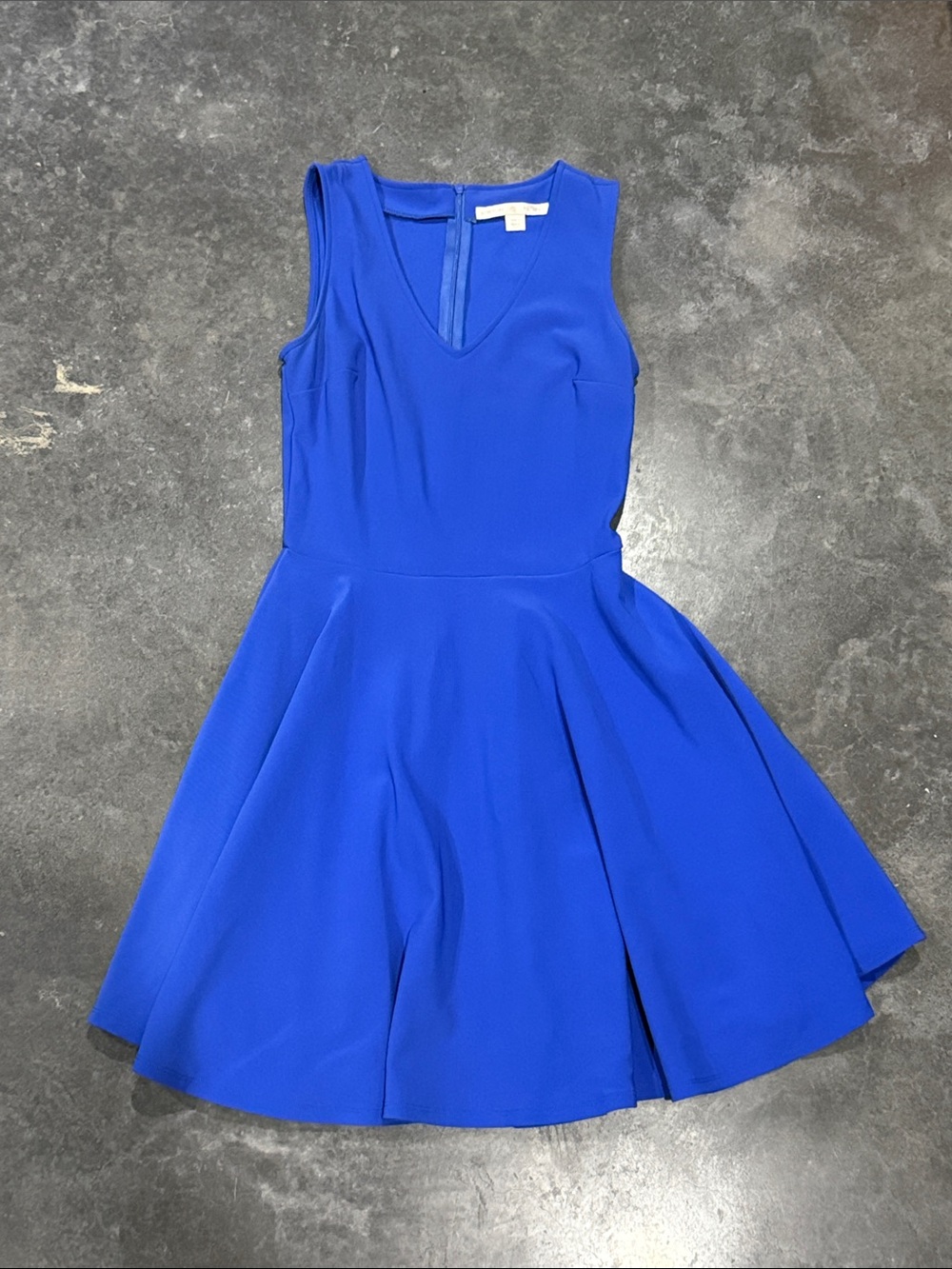 Boston proper Sleeveless V-Neck Fit & Flare Dress in Royal cobalt Blue